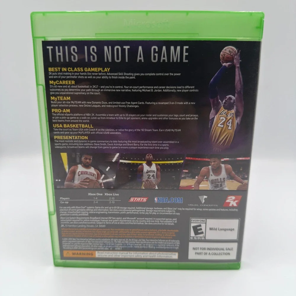 NBA 2K17 Legend Edition Kobe Bryant Xbox One Microsoft 2016 Sports Game Disc